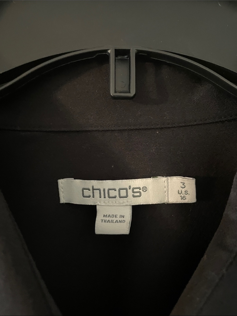 Chico's No Iron Black Button-Front Blouse XL-3 - Picture 2 of 5